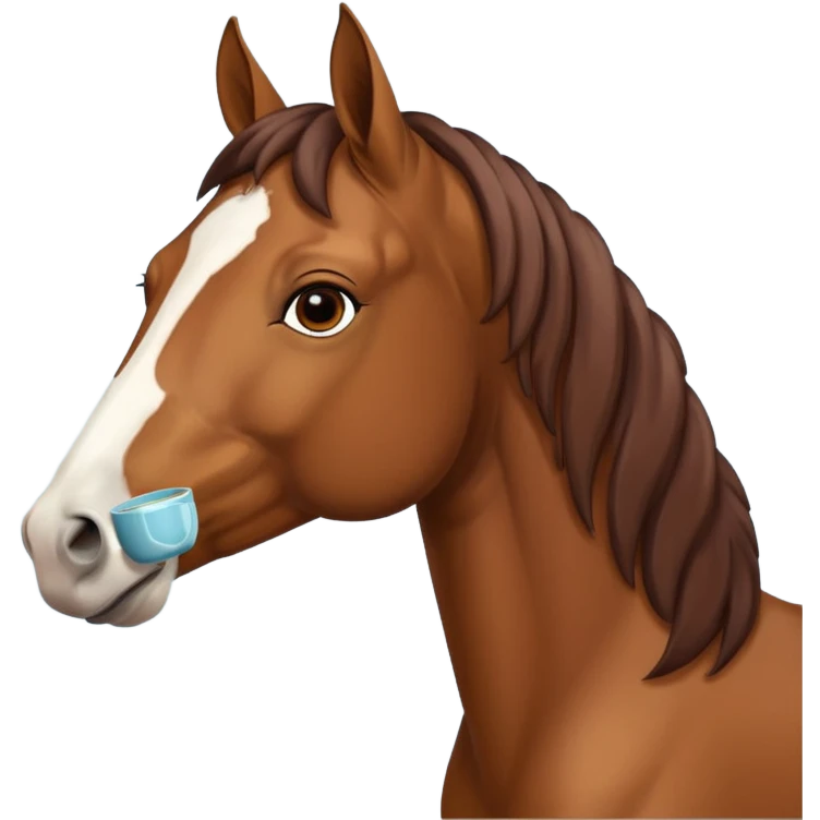 Horse drinking coffee emoji
