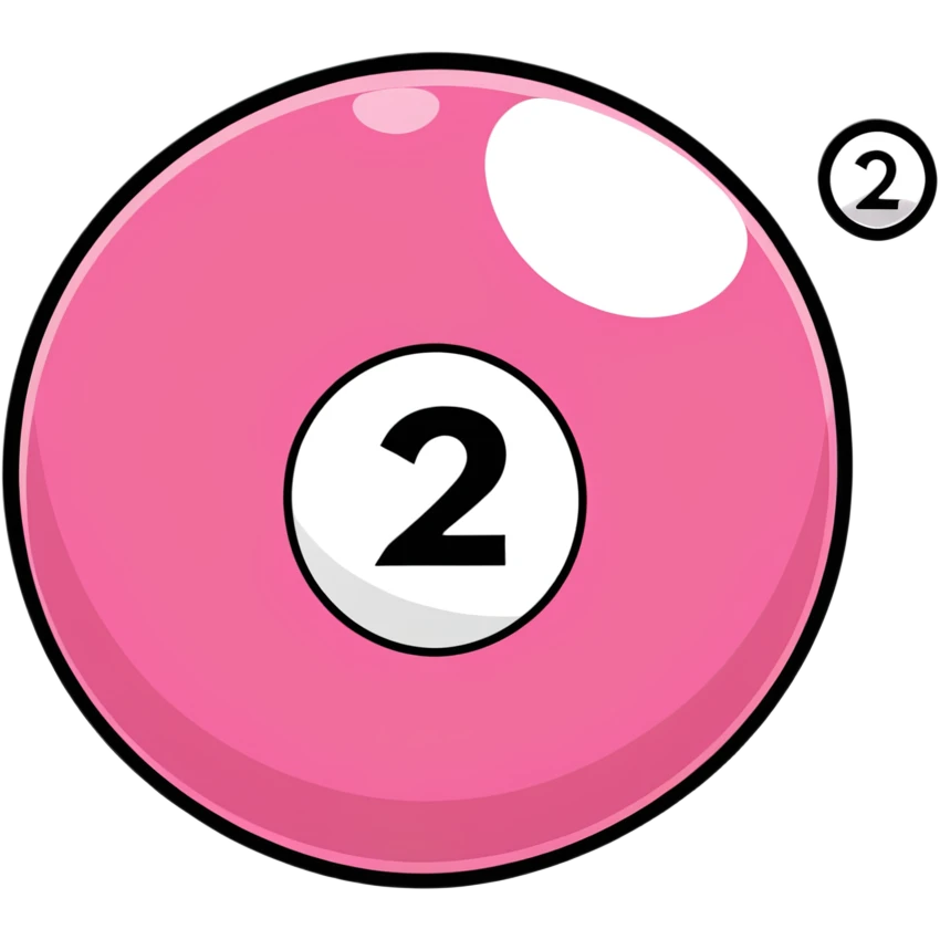 pink billiard ball with the number 23 inside a white circle emoji