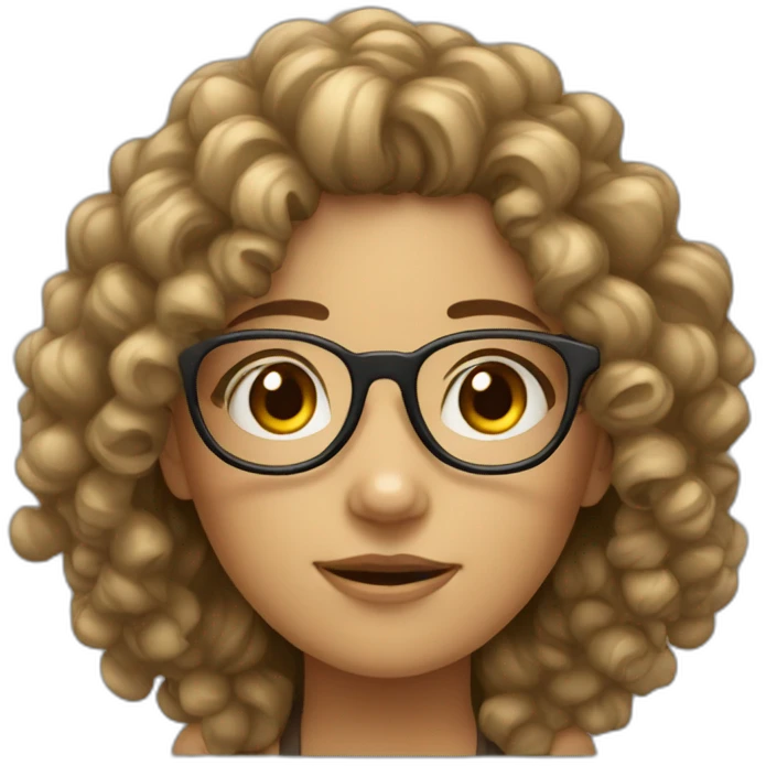 A curly-haired girl with glasses and bad glasses. emoji