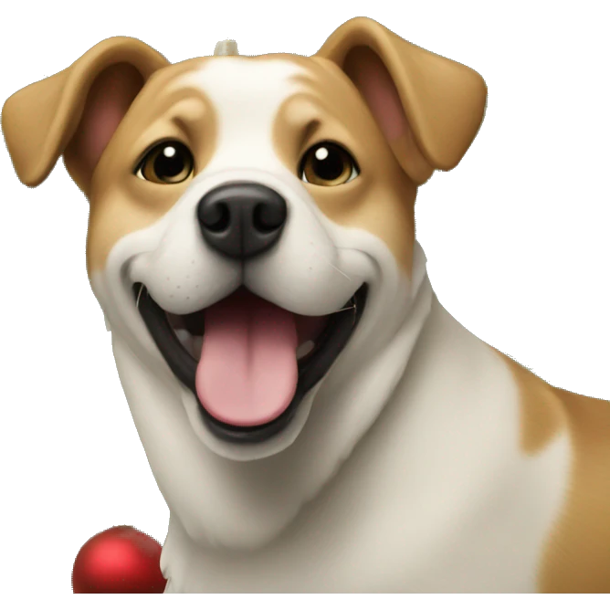 dog on Christmas tree emoji
