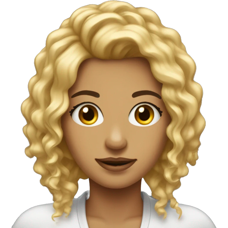 mulher com cabelo com mechas douradas emoji