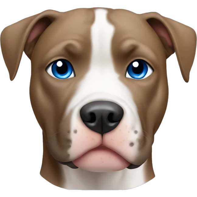 Pitbull with blue eyes and light brown/gray spot by ear emoji