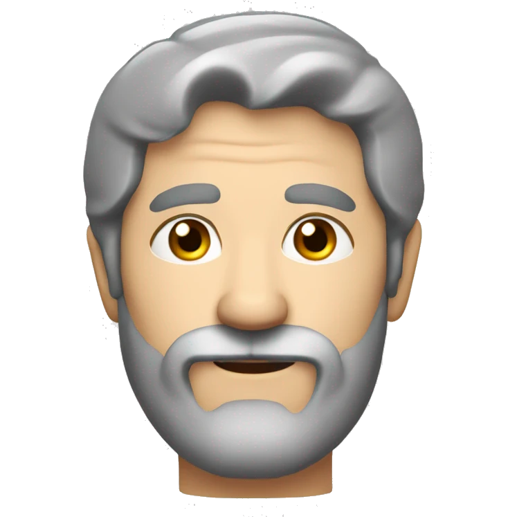 middle age man, with dark grey hair, with a dark grey circle beard emoji