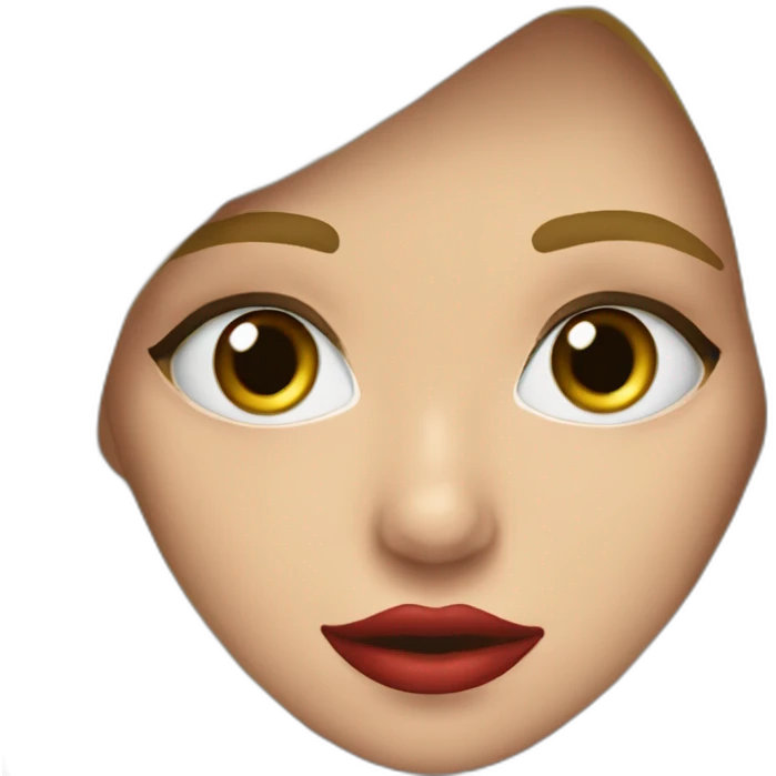 Chica rubia, ojos azules, labios rojos, cantante  emoji
