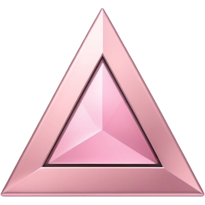 metallic light pink 3d triangle emoji
