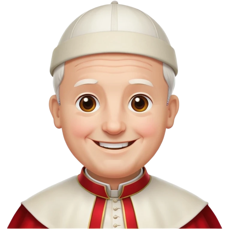 Pope waving and smiling, wearing red cape and white hat emoji