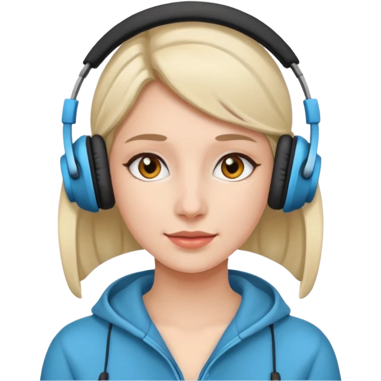 이어폰을 착용한 여자 emoji