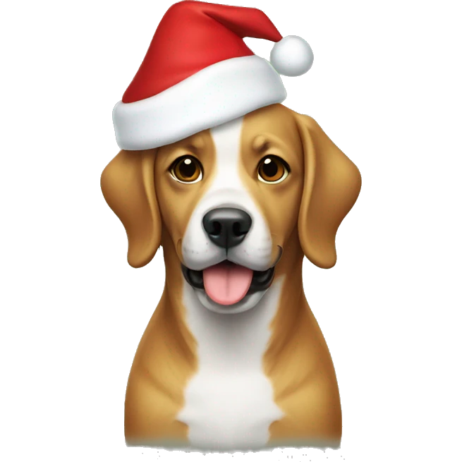dog with christmass hat emoji