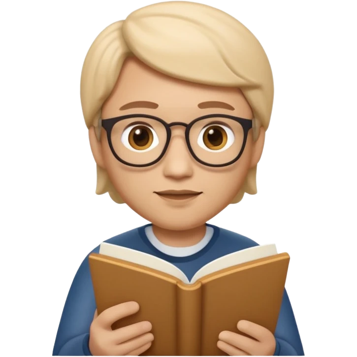 Apple Memoji-style 3D emoji of a playwright with a script in hand, smooth gradients, rounded shapes, no background.
 emoji