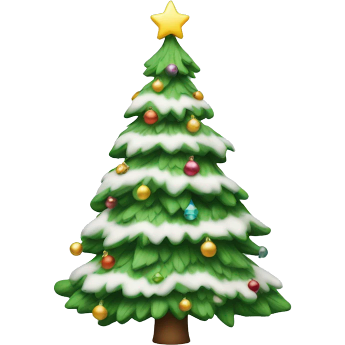 Flocked Christmas tree emoji