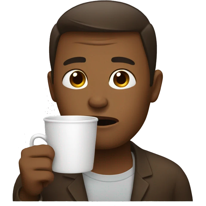 Tired drinking coffee  emoji