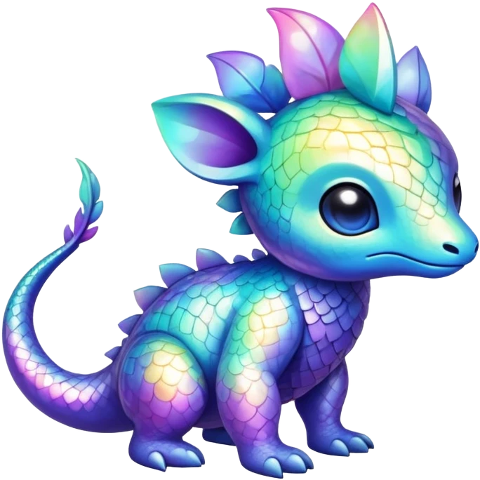 Exotic shiny rare epic cute Fionbri-creature, full body, with random markings emoji