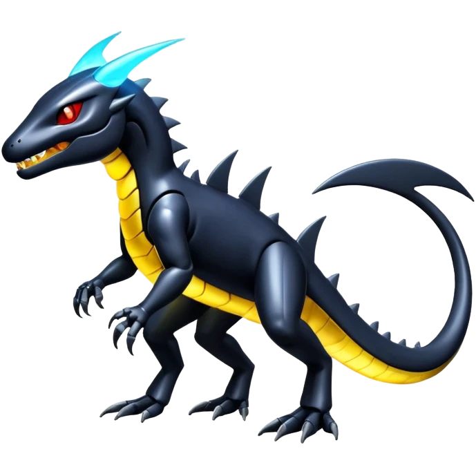 Shiny Edgy epic Salandit-Genesect-Miraidon-Fakémon-hybrid-creature (full body)  emoji