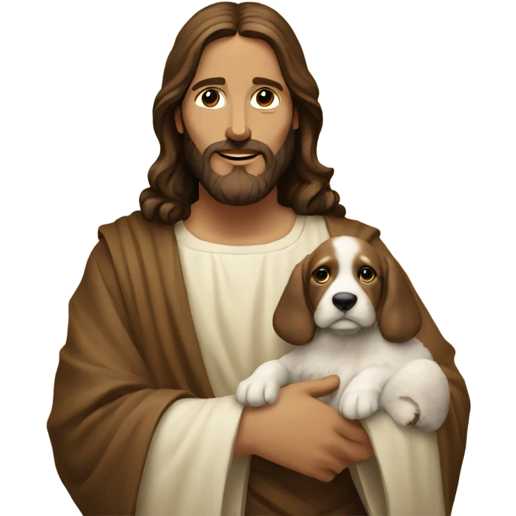 Jesus Christ with a puppy emoji