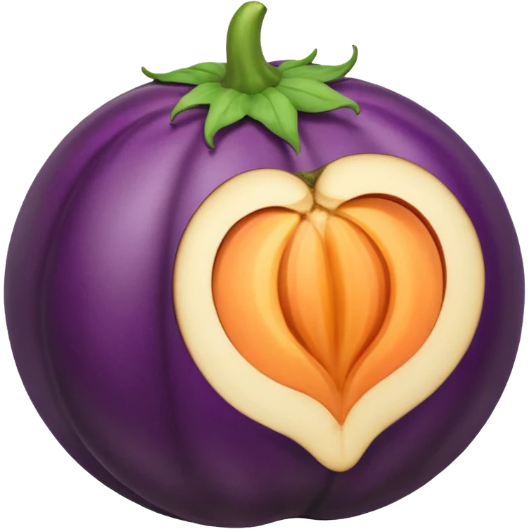 Eggplant inside peache emoji