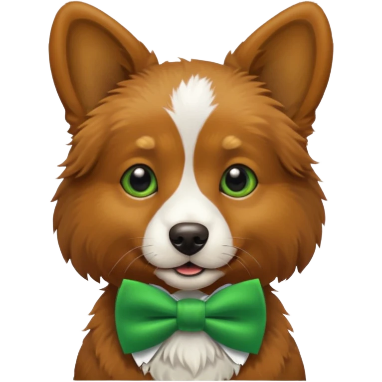 dog with a green bow tie emoji