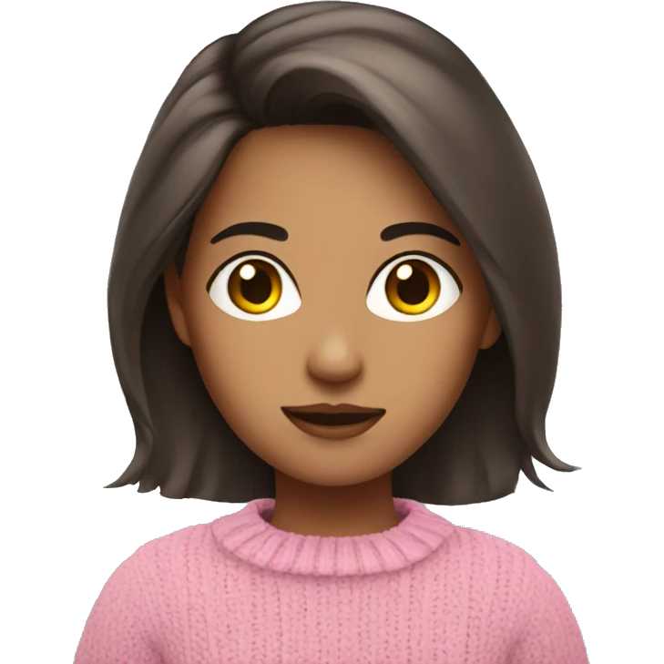 brunette girl in pink sweater emoji