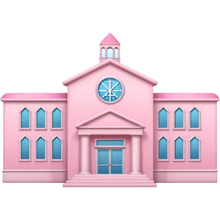 pink school with the word school emoji