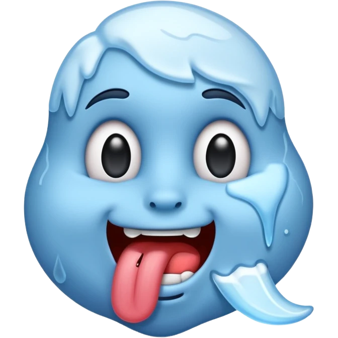 a cold emoji with its toung out emoji