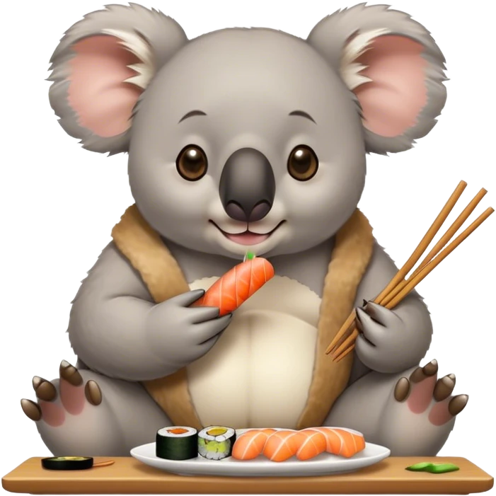 Relaxing koala eating sushi  emoji
