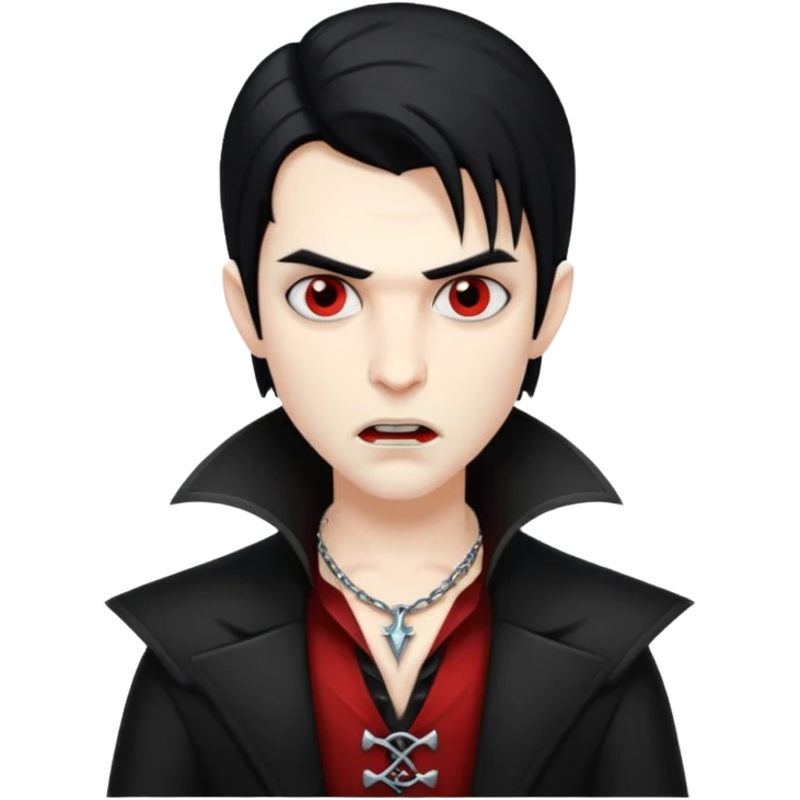 rockstar vampire neutral face emoji