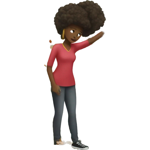 black girl setting up a christmas tree emoji