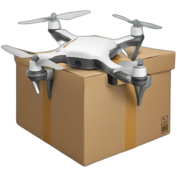 Delivery drone with a delivery box emoji