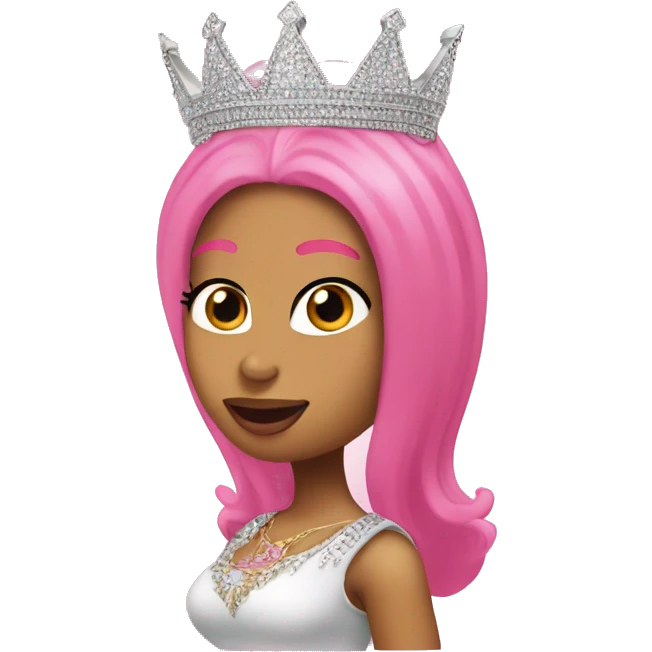 Nicki Minaj with a pink crown emoji