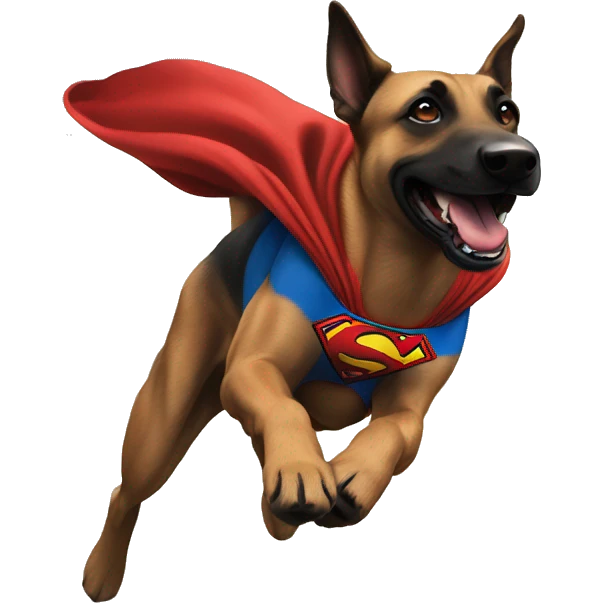  superman dog malinois flying emoji
