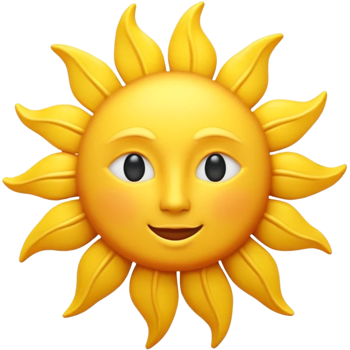 Isomorphic 3D Icon of Sun, Animated, Matte,  white background. High Resolution. emoji