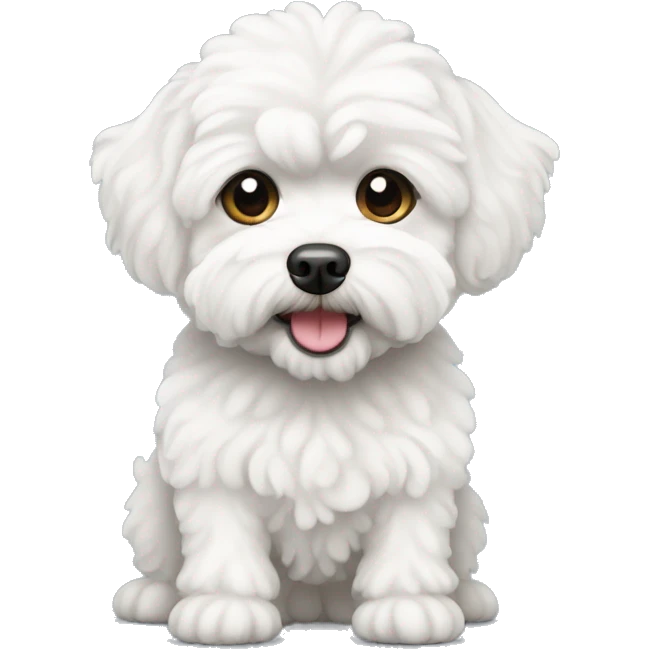 White maltipoo dog emoji