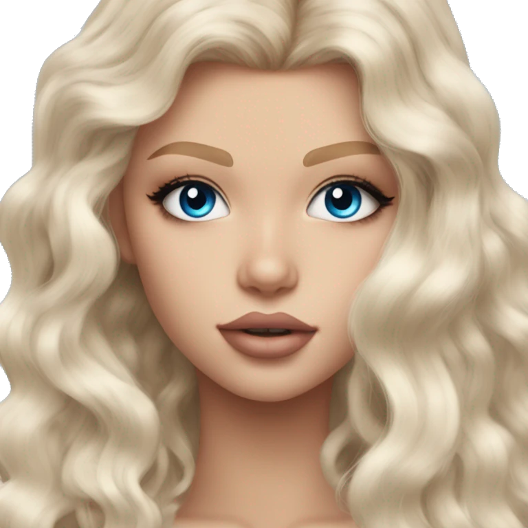 Loren Gray wavy hair blue eyes  emoji