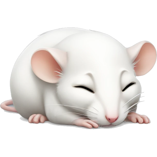 cute white rat sleeping emoji