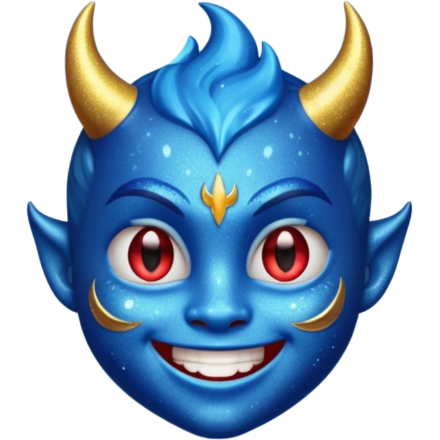 glitter azul little devil emoji