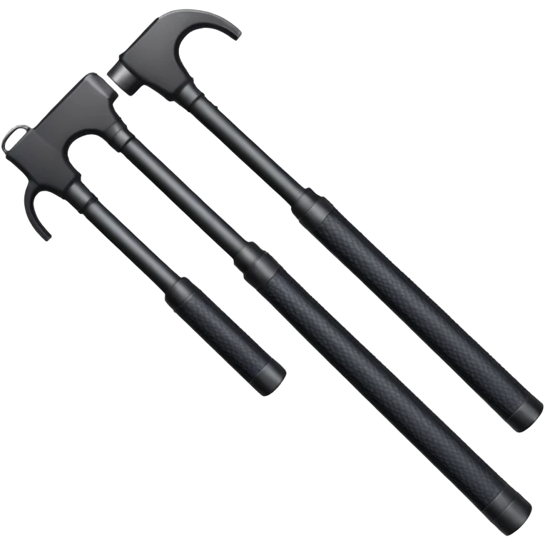 two police batons with handles forming an L emoji