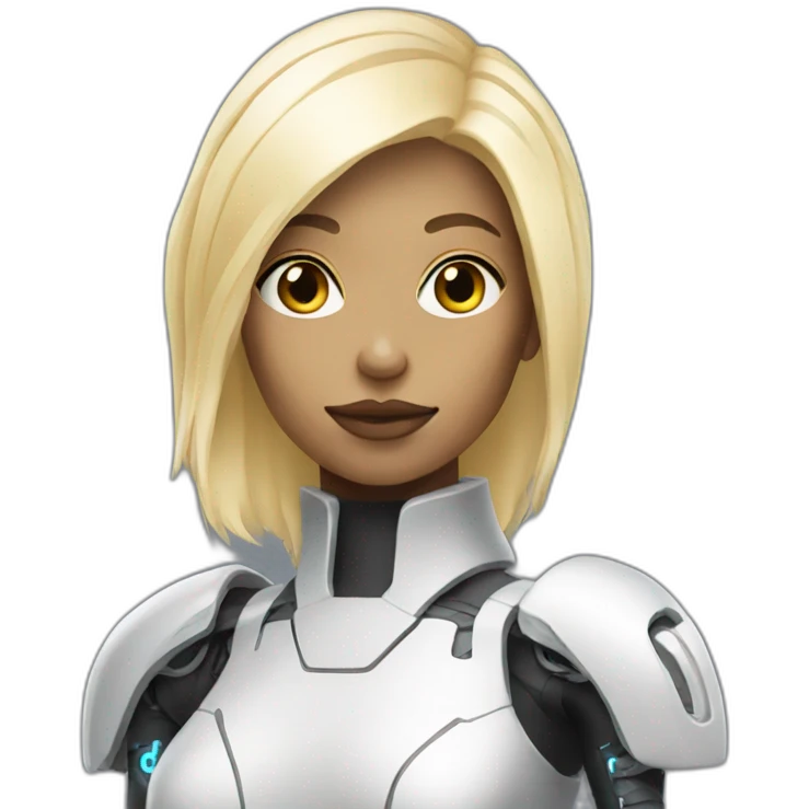 Blond Futuristic cyborg woman emoji