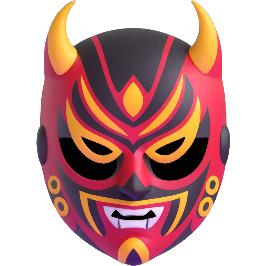 sinister luchador mask with evil expression emoji