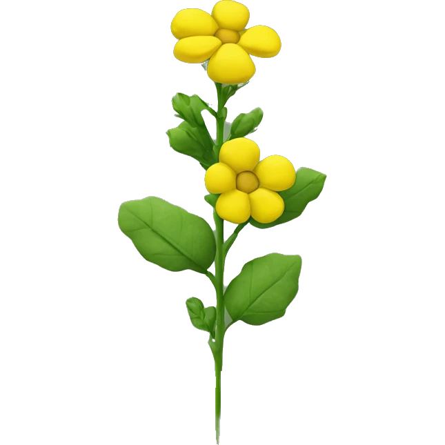yellow rapeseed flower on a green stem emoji