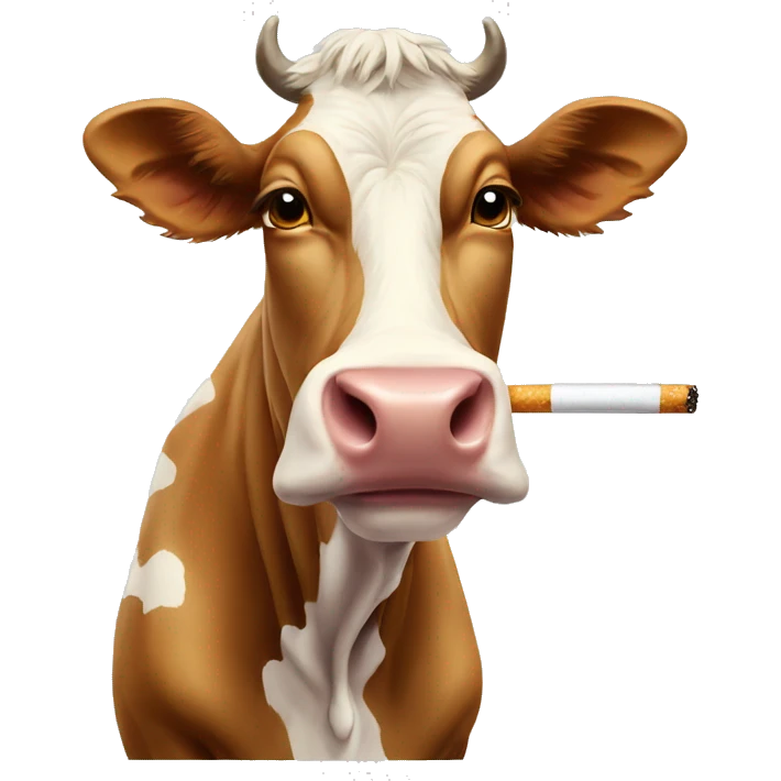 Cow with a cigarette  emoji