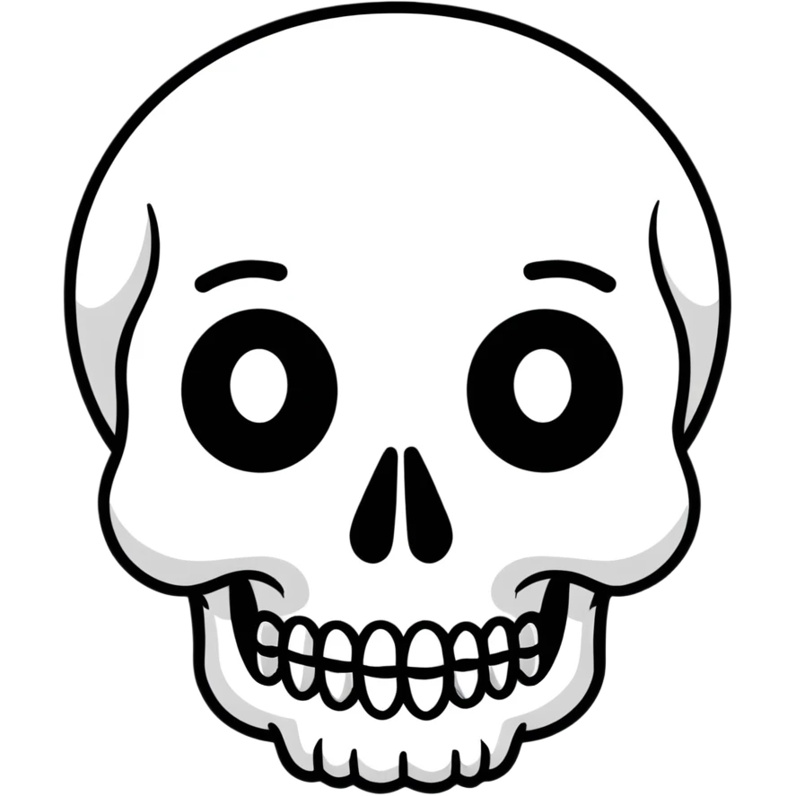 happy emoji with skull eyes emoji