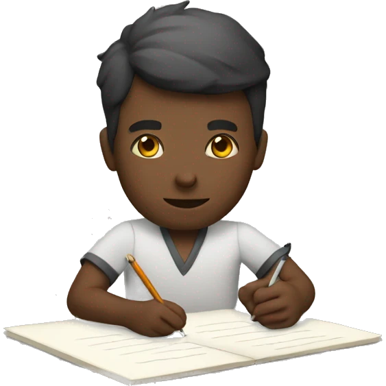 A guy writing notes emoji