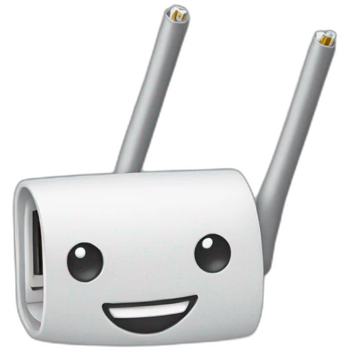 Wireless cable smiling emoji
