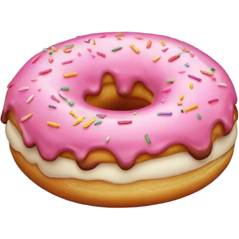 Pink Donut mit Puderzucker emoji