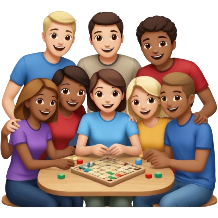 group of friends playing a game emoji
