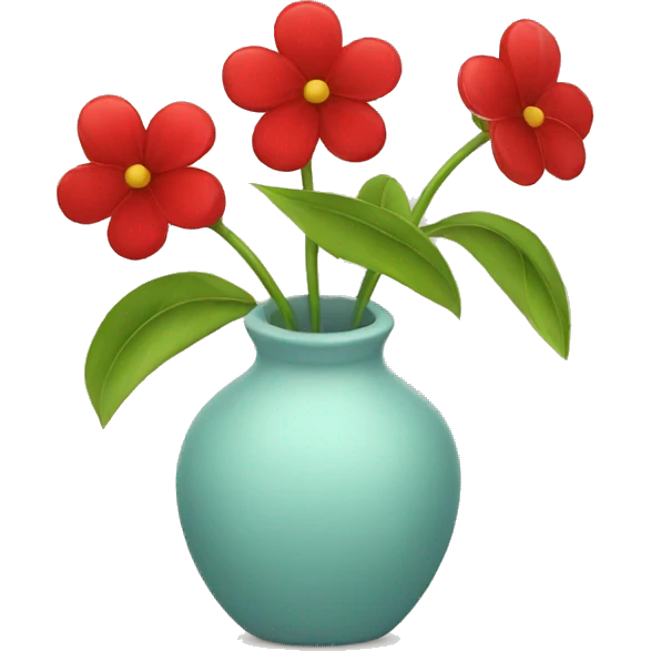 Three red flowers in a vase emoji