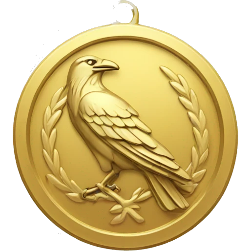 gold raven medal emoji