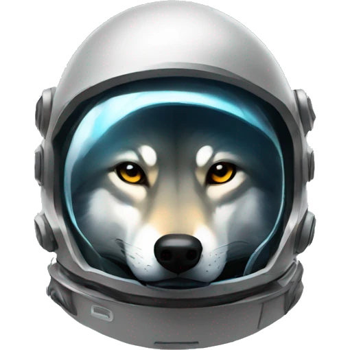 Wolf head in space helmet emoji
