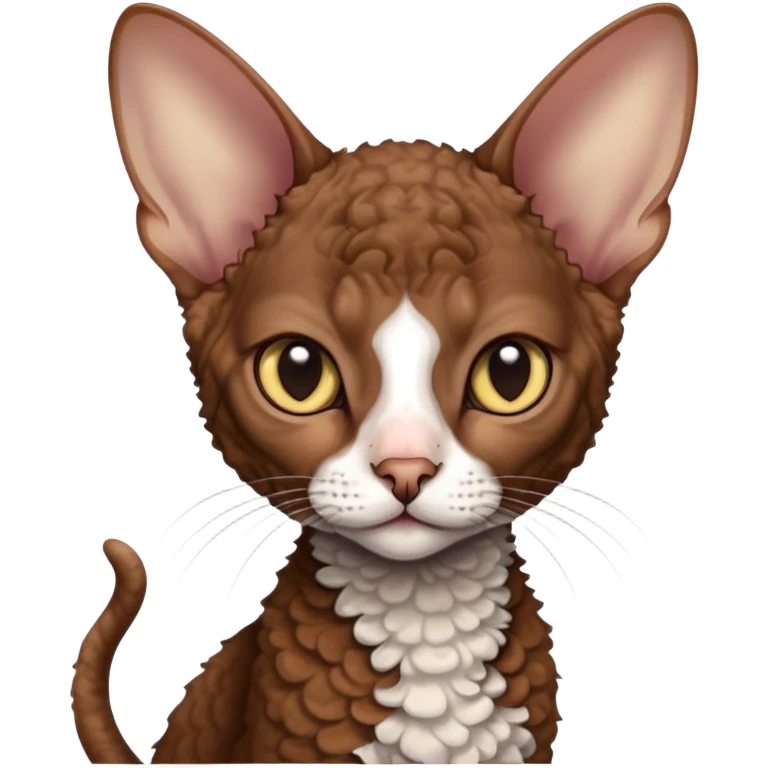 brown colored cornish rex cat emoji