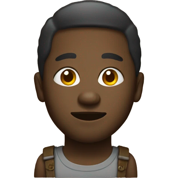 Black person with wood emoji