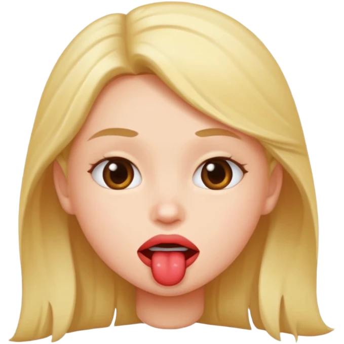 Lip biting cute emoji